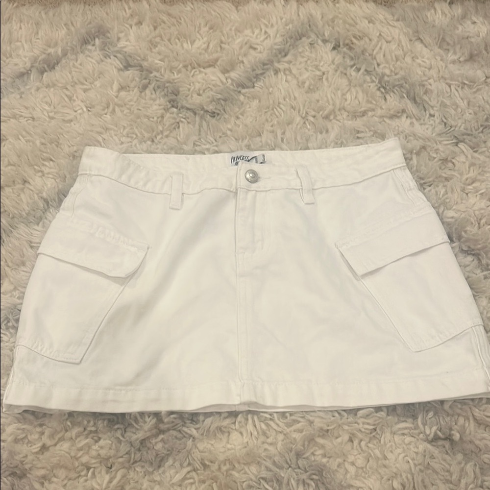 Princess Polly White Denim Mini Skirt